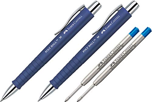 Faber-Castell Kugelschreiber Poly Ball blau (2er Set + Ersatzmine) von Faber-Castell