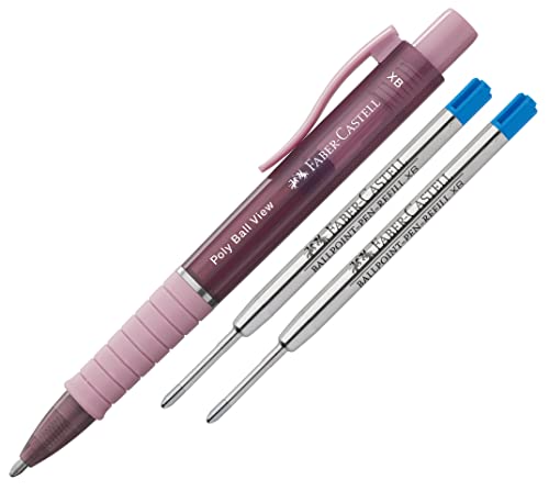 Faber-Castell Kugelschreiber Poly Ball View, Mine XB (Rose shadow + Minen) von Faber-Castell