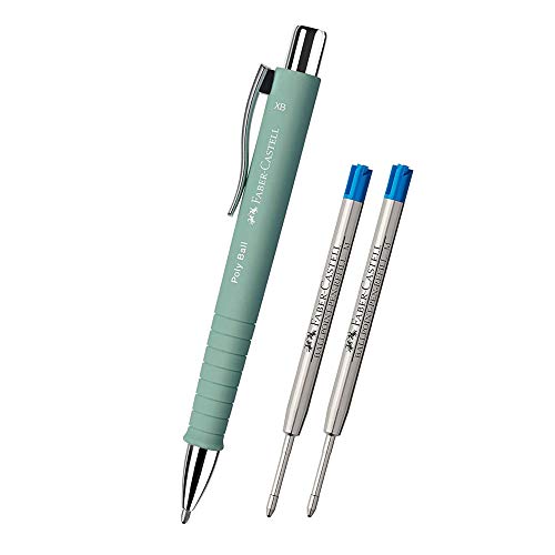 Faber-Castell - Kugelschreiber Poly Ball XB, Strichstärke 0,5 mm, mintgrün + 2 blaue Minen von Faber-Castell