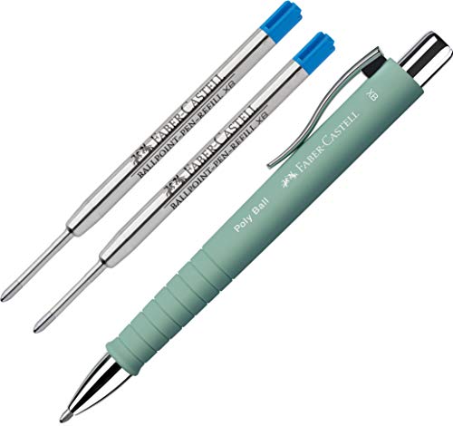 Faber-Castell - Poly Ball XB Kugelschreiber (mintgrün + 2 XB Minen blau) von Faber-Castell