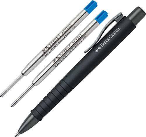 Faber-Castell - Kugelschreiber Poly Ball XB (urban all black + 2 XB blau Minen) von Faber-Castell