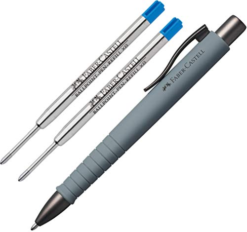 Faber-Castell - Poly Ball XB Kugelschreiber (Urban Stone Grey + 2 XB Minen Blau) von Faber-Castell