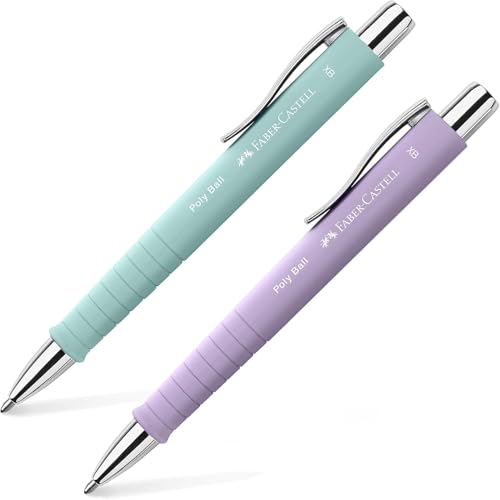 Faber-Castell Kugelschreiber Poly Ball XB 2er SET, 24110, Mehrfarbig, 2er Set (sweet lilac & caribic blue) von Faber-Castell