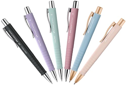 Faber-Castell Kugelschreiber Poly Ball XB 6er SET, 241, Mehrfarbig, 6 Stück (Trendfarben) von Faber-Castell