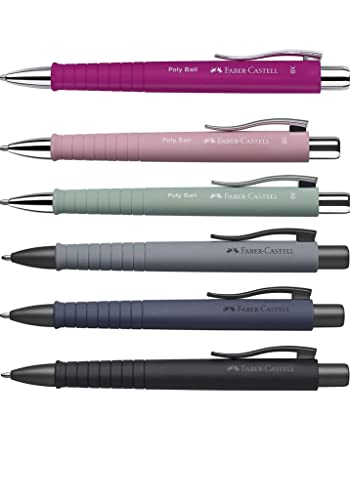 Faber-Castell Kugelschreiber Poly Ball XB 6er SET, 24110, Mehrfarbig, 6 Stück (1er Pack) von Faber-Castell