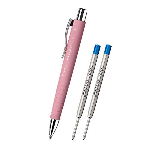 Faber-Castell Kugelschreiber Poly Ball XB rosé + 2 passende XB Minen von Faber-Castell