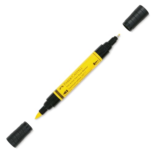 Faber-Castell Art & Graphic Pitt Artist Pen Dual Marker India Ink, Cadmium Yellow, Single Pitt Pen, For Art, Craft, Drawing, Skizzing, Home, School, Uni, Coloring von Faber-Castell