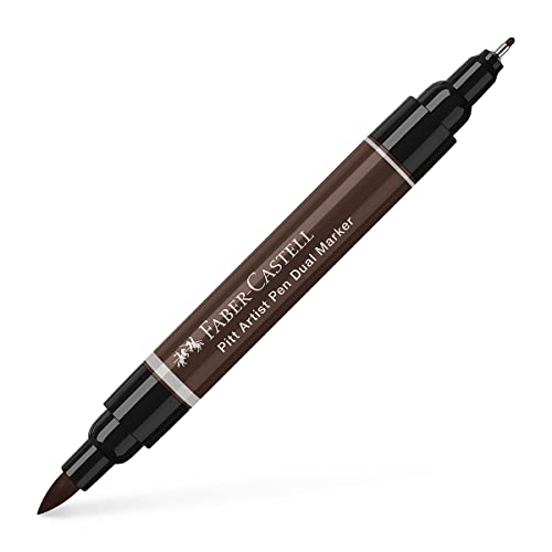 Faber-Castell Art & Graphic Pitt Artist Pen Dual Marker India Ink, Dark Sepia, Single Pitt Pen, For Art, Craft, Drawing, Skizzing, Home, School, Uni, Coloring von Faber-Castell