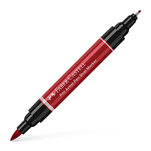 Faber-Castell Art & Graphic Pitt Artist Pen Dual Marker India Ink, Deep Scarlet Red, Single Pitt Pen, For Art, Craft, Drawing, Skizzing, Home, School, Uni, Coloring von Faber-Castell