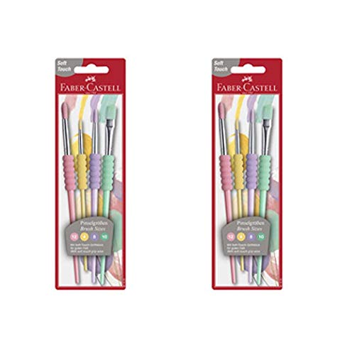 Faber-Castell Pinsel 4er Set Pastell Softgriffstück (2, Pinselset Pastell) von Faber-Castell