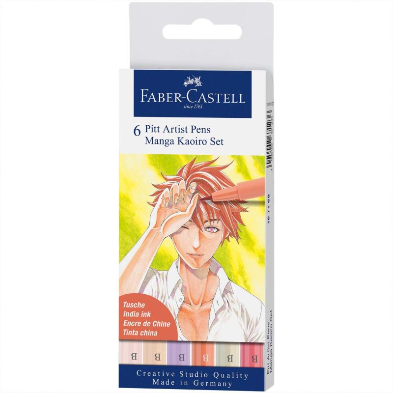 Pitt Artist Pen Manga Kaoiro Tuschestift-Set 6teilig von Faber Castell