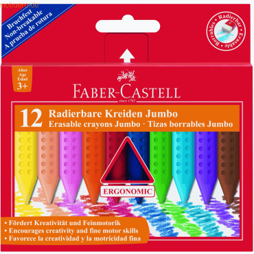 Faber Castell Radierbare Kreide Jumbo ergonomische Dreikantform 12 Kre von Faber Castell