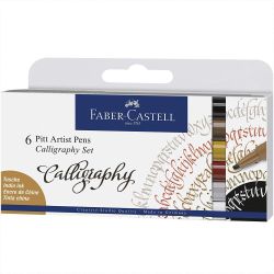 Tuschestift Pitt Artist Pen Calligraphy 6 Stück von Faber Castell