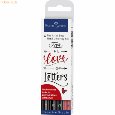 Faber Castell Tuschestift Pitt Artist Pen Lettering sortiert VE=4 Stüc von Faber Castell