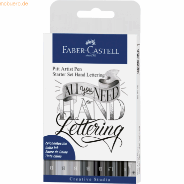 Faber Castell Tuschestift Pitt Artist Pen Lettering sortiert VE=8 Stüc von Faber Castell