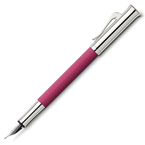 Graf von Faber-Castell Füllfederhalter Guilloche Electric Pink mit Schaft aus Edelharz, 18-Karat Goldfeder mit Iridiumspitze, Federbreite: EF, Abmessung: Länge 131 mm x Ø 12 mm, 145242 von Faber-Castell