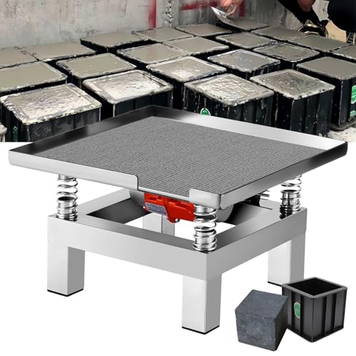 Fablestoryem 35 x 35 cm Beton-Rütteltisch, Vibrationsprüfstand, Testblock-Vibrationsplattform, Mini-Vibrationstisch aus Edelstahl, Beton-Vibrationswerkzeug, für Baustellen, Labors,110V von Fablestoryem