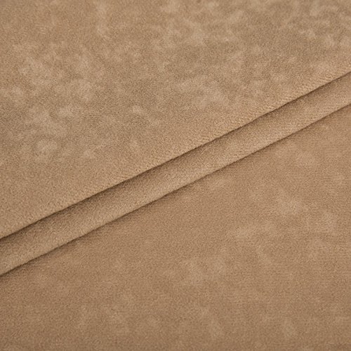 Fabreco ALVELLA Microfaser, Verlours, Möbelstoff, Polsterstoff, Dekostoff, Uni, Meterware 148 cm breit - Beige von Fabreco