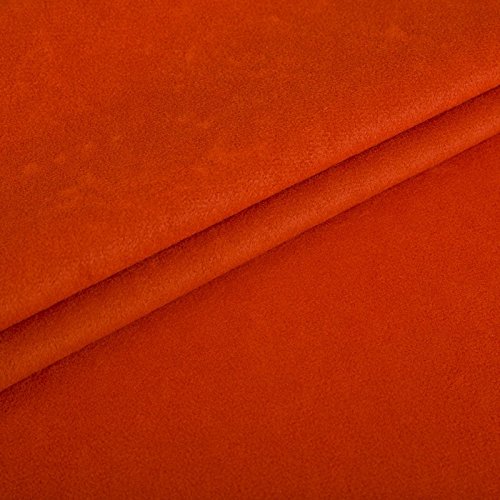 Fabreco ALVELLA Microfaser, Verlours, Möbelstoff, Polsterstoff, Dekostoff, Uni, Meterware 148 cm breit - Orange von Fabreco