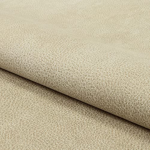 Fabreco CAYON Polsterstoff in Leder-Optik Meterware 140 cm breit, 100% Polyester, Gewicht 380 g/lfm, Nubukleder-Imitat für Sofakissen, Polsterbezüge und Sitzkissen - Beige 06 von Fabreco