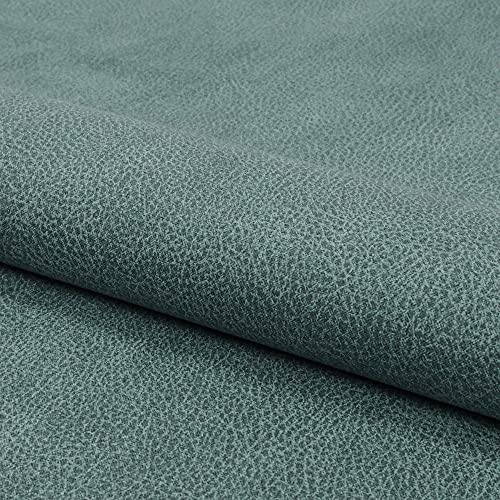 Fabreco CAYON Polsterstoff in Leder-Optik Meterware 140 cm breit, 100% Polyester, Gewicht 380 g/lfm, Nubukleder-Imitat für Sofakissen, Polsterbezüge und Sitzkissen - Ozeanblau 70 von Fabreco