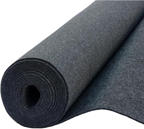 Fabreco Filz Meterware 4mm Dicke (100 x 50 cm) – Imprägnierter Bastelfilz & Filzstoff Meterware für Dekoration, Polster & DIY | Filz zum Basteln: Tischläufer, Filzmatte & Filzunterlage (Graphit) von Fabreco