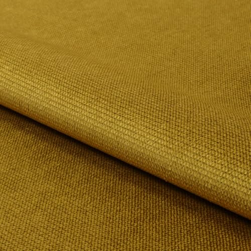 Fabreco KRONTOS Microfaser Velours Meterware 3 M x 145 cm breit – Weicher und strapazierfähiger Möbelstoff, vielseitiger Polsterstoff und Samtstoff in Uni-Farben, ideal für Sofas und Stühle - Altgold von Fabreco