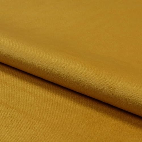 Fabreco MONILLA Microfaser Velours Meterware 3 M x 143 cm breit – Weicher und strapazierfähiger Möbelstoff, vielseitiger Polsterstoff und Samtstoff in Uni-Farben, ideal für Sofas und Stühle - Gelb von Fabreco