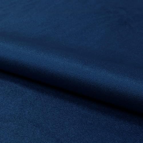 Fabreco MONILLA Microfaser Velours Meterware 3 M x 143 cm breit – Weicher und strapazierfähiger Möbelstoff, vielseitiger Polsterstoff und Samtstoff in Uni-Farben, ideal für Sofas & Stühle - Navy Blau von Fabreco