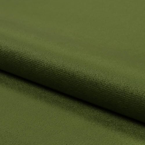 Fabreco MONILLA Microfaser Velours – Weicher und strapazierfähiger Möbelstoff, vielseitiger Polsterstoff und Samtstoff in Uni-Farben, Meterware 143 cm breit, ideal für Sofas und Stühle - Olive von Fabreco