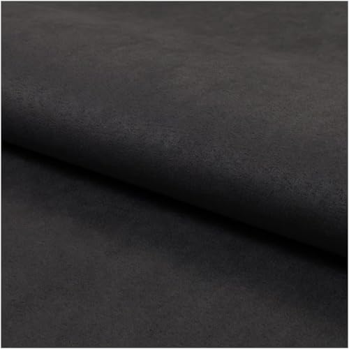 Fabreco NUBUK Polsterstoff Meterware 148 cm breit, 100% Polyester, Gewicht 300 g/lfm, Microfaser, Velourleder ideal als oder Möbelstoff für Sofakissen, Polsterbezüge - Dunkelgrau von Fabreco