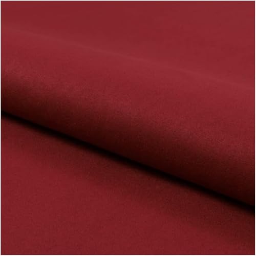 Fabreco NUBUK Polsterstoff Meterware 148 cm breit, 100% Polyester, Gewicht 300 g/lfm, Microfaser, Velourleder ideal als oder Möbelstoff für Sofakissen, Polsterbezüge - Dunkelrot von Fabreco