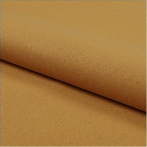 Fabreco NUBUK Polsterstoff Meterware 148 cm breit, 100% Polyester, Gewicht 300 g/lfm, Microfaser, Velourleder ideal als oder Möbelstoff für Sofakissen, Polsterbezüge - Gelb von Fabreco