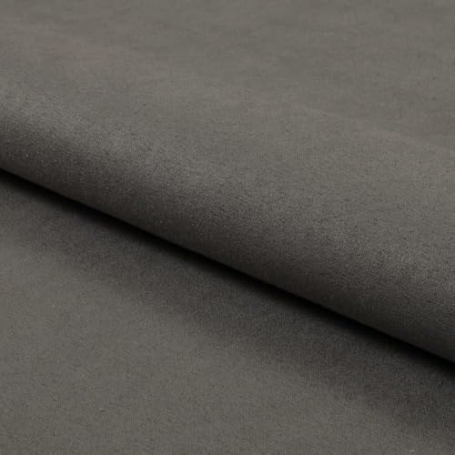 Fabreco NUBUK Polsterstoff Meterware 148 cm breit, 100% Polyester, Gewicht 300 g/lfm, Microfaser, Velourleder ideal als oder Möbelstoff für Sofakissen, Polsterbezüge - Grau von Fabreco