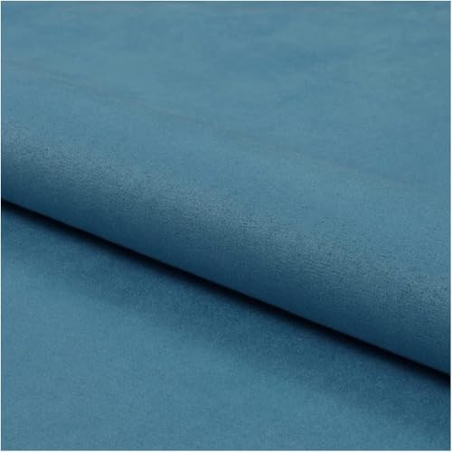 Fabreco NUBUK Polsterstoff Meterware 148 cm breit, 100% Polyester, Gewicht 300 g/lfm, Microfaser, Velourleder ideal als oder Möbelstoff für Sofakissen, Polsterbezüge - Hellblau von Fabreco