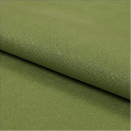 Fabreco NUBUK Polsterstoff Meterware 148 cm breit, 100% Polyester, Gewicht 300 g/lfm, Microfaser, Velourleder ideal als oder Möbelstoff für Sofakissen, Polsterbezüge - Hellgrün von Fabreco