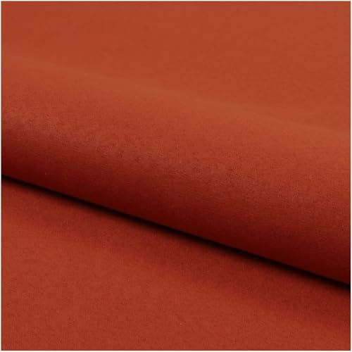 Fabreco NUBUK Polsterstoff Meterware 148 cm breit, 100% Polyester, Gewicht 300 g/lfm, Microfaser, Velourleder ideal als oder Möbelstoff für Sofakissen, Polsterbezüge - Orange von Fabreco