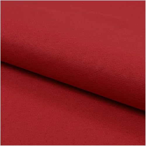 Fabreco NUBUK Polsterstoff Meterware 148 cm breit, 100% Polyester, Gewicht 300 g/lfm, Microfaser, Velourleder ideal als oder Möbelstoff für Sofakissen, Polsterbezüge - Rot von Fabreco