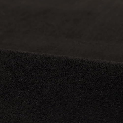 Fabreco NUBUK Polsterstoff Meterware 148 cm breit, 100% Polyester, Gewicht 300 g/lfm, Microfaser, Velourleder ideal als oder Möbelstoff für Sofakissen, Polsterbezüge - Schwarz von Fabreco