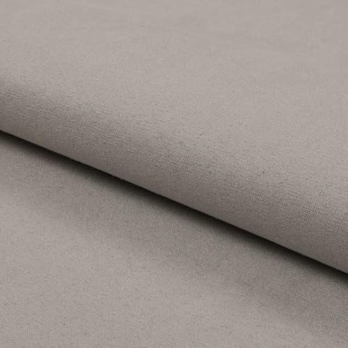 Fabreco NUBUK Polsterstoff Meterware 3 M x 148 cm breit, 100% Polyester, Gewicht 300 g/lfm, Microfaser, Velourleder ideal als oder Möbelstoff für Sofakissen, Polsterbezüge - Hellgrau von Fabreco