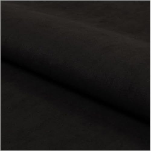 Fabreco NUBUK Polsterstoff Meterware 3 M x 148 cm breit, 100% Polyester, Gewicht 300 g/lfm, Microfaser, Velourleder ideal als oder Möbelstoff für Sofakissen, Polsterbezüge - Schwarz von Fabreco