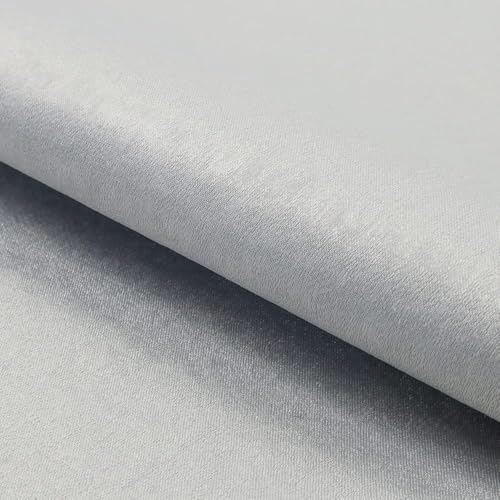 Fabreco PLATINUM Möbelstoff – Eleganter Polsterstoff mit leichtem Glanz, robuster Stoff für Sitzbezüge, Sofas und Dekoration, Meterware 148 cm breit, vielseitig einsetzbar - Hellgrau von Fabreco