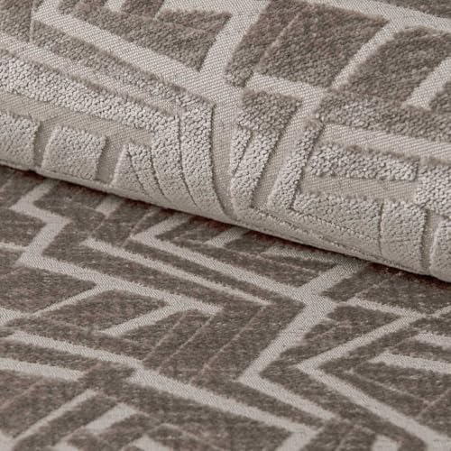 Fabreco SOMPRE Polsterstoff – Chenille-Stoff mit geometrischem Muster, Dekostoff Meterware, 142 cm breit, strapazierfähiger Möbelstoff für Wohnzimmer, Gewicht 530g/m² - Beige von Fabreco