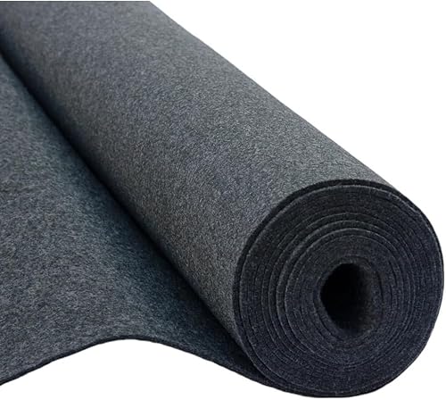 Fabreco Soft Filz Meterware 3mm Dicke (150 x 50 cm) | Weicher Filzstoff Meterware | Filz zum Basteln, Dekoration & DIY | Bastelfilz 3mm für Polster, Tischläufer, Filzmatte & Filzunterlage (Graphit) von Fabreco