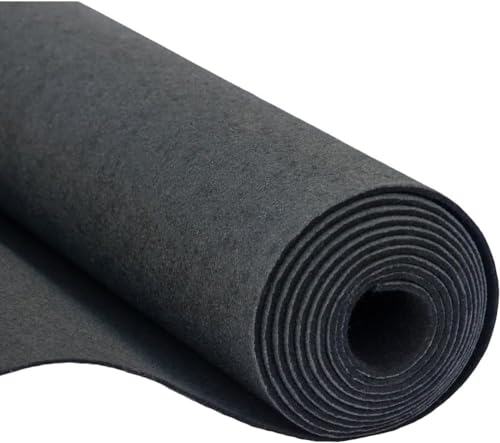 Fabreco Soft Filz Meterware 3mm Dicke (150 x 50 cm) | Weicher Filzstoff Meterware | Filz zum Basteln, Dekoration & DIY | Bastelfilz 3mm für Polster, Tischläufer, Filzmatte & Filzunterlage (Schwarz) von Fabreco