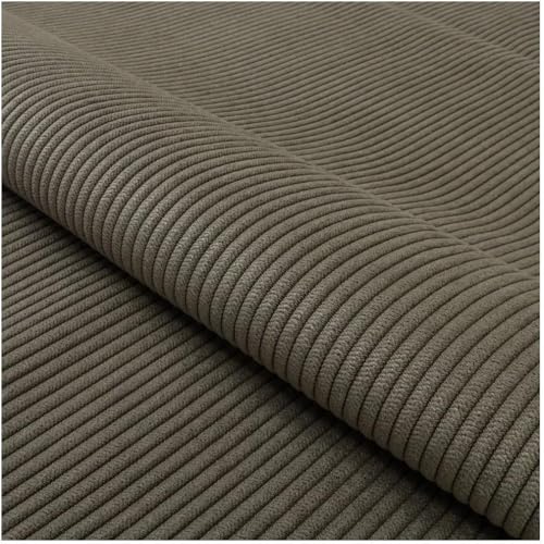 Fabreco TORANOS Polsterstoff Meterware 142 cm breit, 100% Polyester, Gewicht 330 g/m2, Cord-Strukturstoff ideal für Vorhänge oder Möbelstoff für Sofakissen, Polsterbezüge und Sitzkissen - Hellbraun von Fabreco