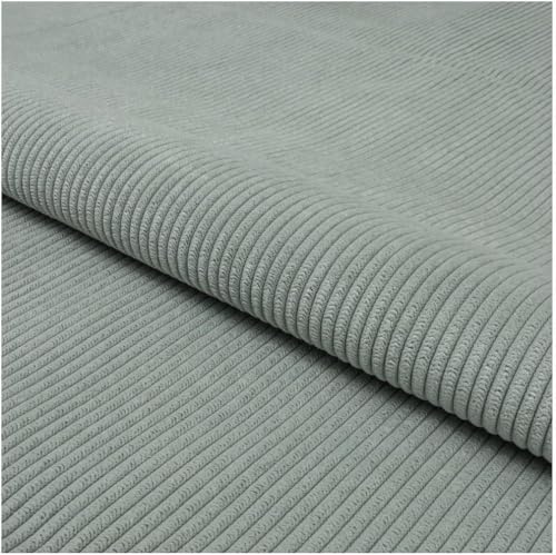 Fabreco TORANOS Polsterstoff Meterware 142 cm breit, 100% Polyester, Gewicht 330 g/m2, Cord-Strukturstoff ideal für Vorhänge oder Möbelstoff für Sofakissen, Polsterbezüge und Sitzkissen - Hellgrau von Fabreco