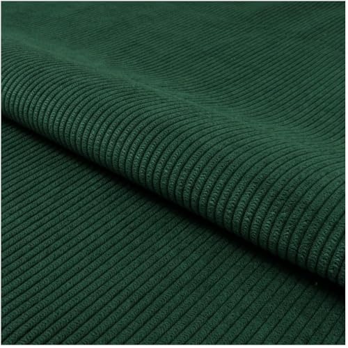 Fabreco TORANOS Polsterstoff Meterware 3 M x 142 cm breit, 100% Polyester, Gewicht 330 g/m2, Cord-Strukturstoff ideal für Vorhänge oder Möbelstoff für Sofakissen, Polsterbezüge und Sitzkissen - Grün von Fabreco