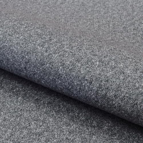 Fabreco WOOLLY Polsterstoff Meterware, 1lfm, 100% Polyester, Gewicht 330 g/m2, Wolle-Optik, für Vorhänge, schwere Gardinen oder Möbelstoff für Sofakissen, Polsterbezüge und Sitzkissen - Grau 85 von Fabreco