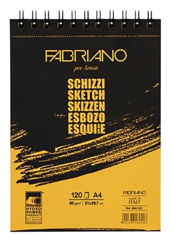 FABRIANO 8001348169406 Spiralhefter A4 Für Skizze weiß von Fabriano